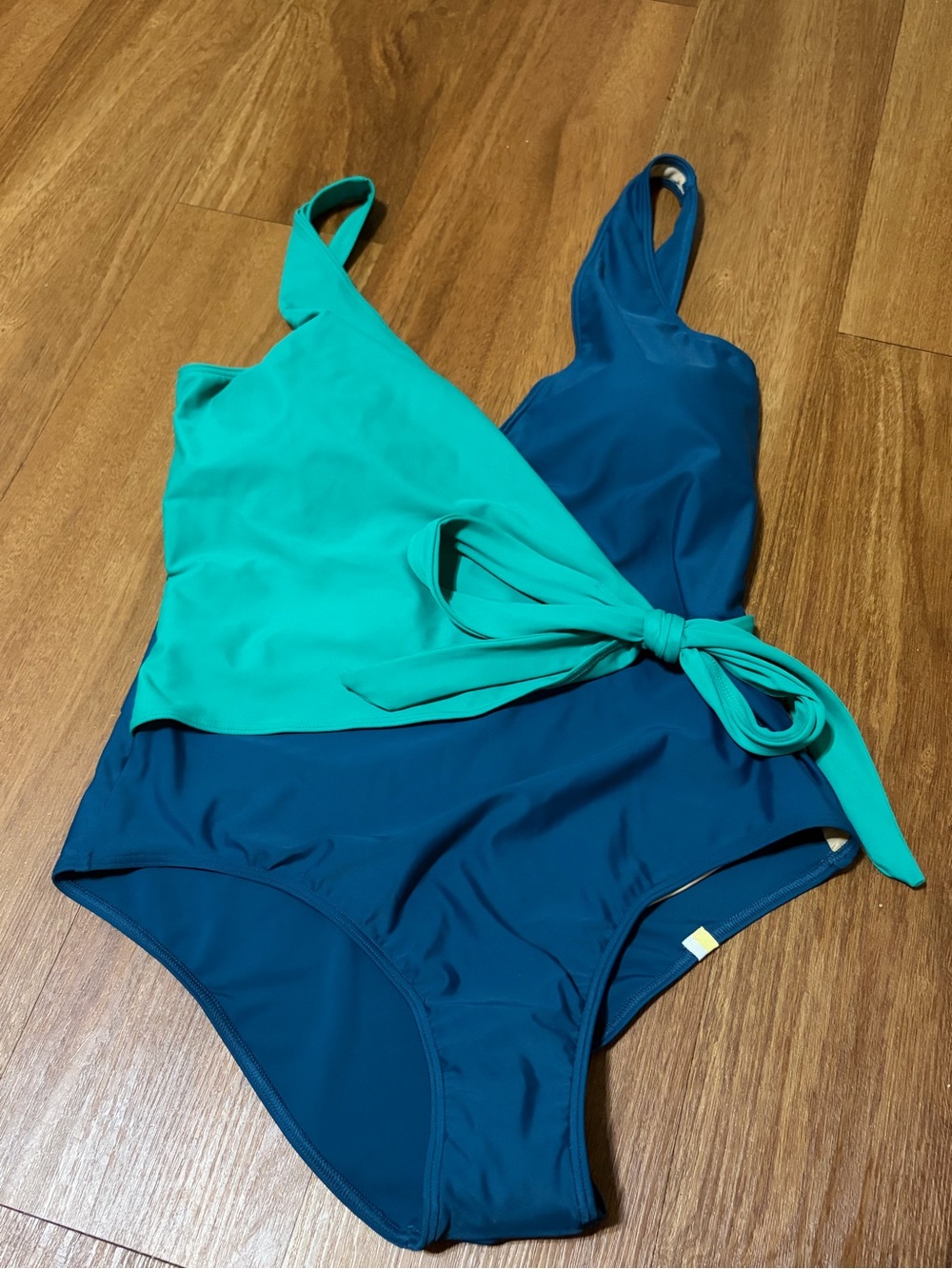 Summersalt Perfect Wrap One-Piece Swimsuit Seaglass & Seaweed Classic Cut Sz 12